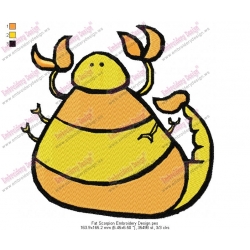 Fat Scorpion Embroidery Design